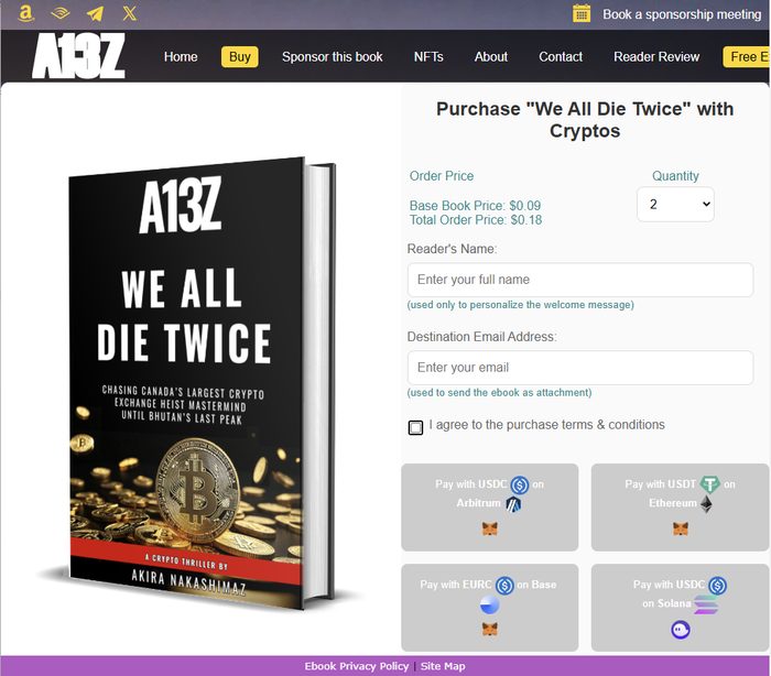 Live example from a bookshop web store